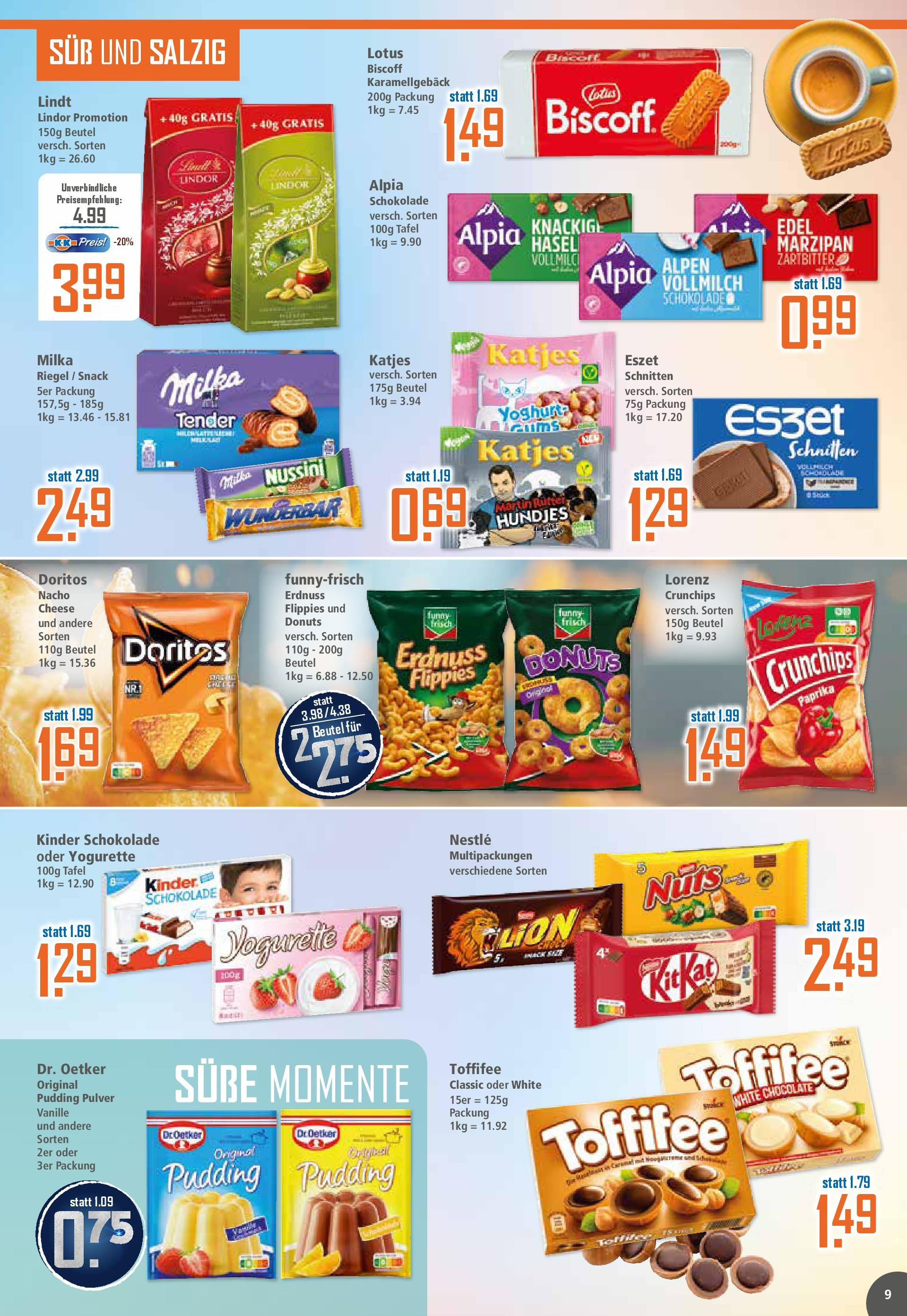 Klaas & Kock Prospekt 	 (ab 01.09.2025) zum Blättern | Seite: 9 | Produkte: Milka, Pudding, Donuts, Lindt