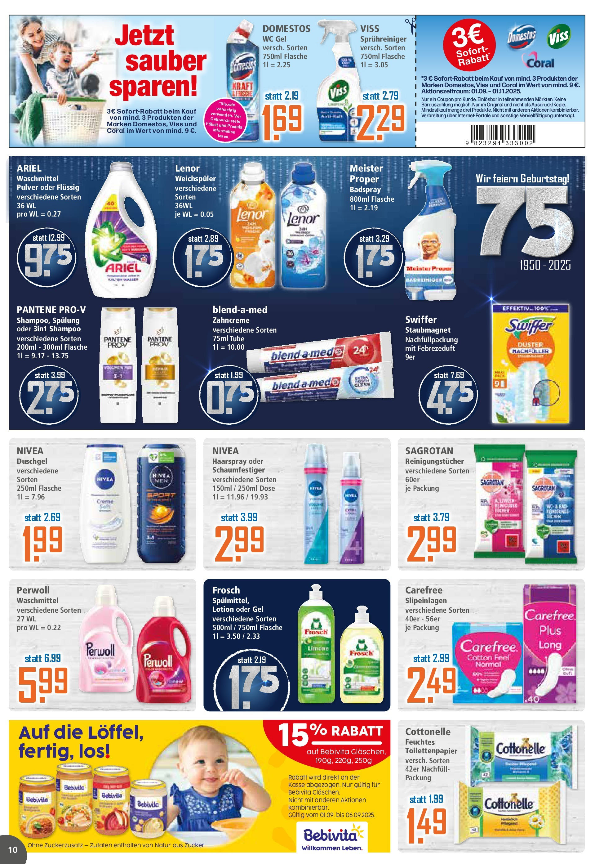 Klaas & Kock Prospekt 	 (ab 01.09.2025) zum Blättern | Seite: 10 | Produkte: Shampoo, Spülung, Weichspüler, Reinigungstücher