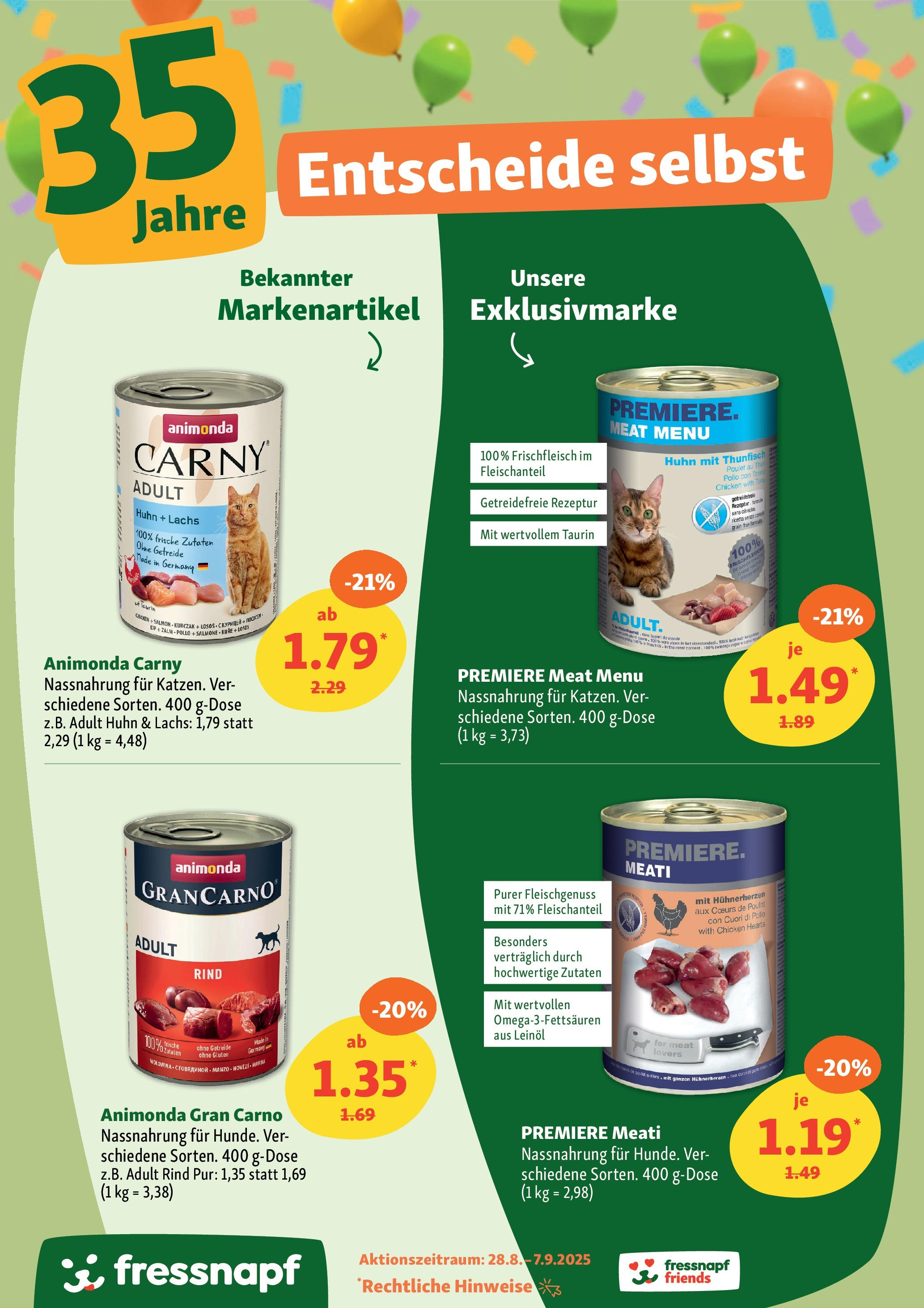 Fressnapf - Fressnapf: Pfoten hoch, Preise runter! (ab 27.08.2025) zum Blättern | Seite: 3 | Produkte: Thunfisch, Leinöl, Lachs, Getreide