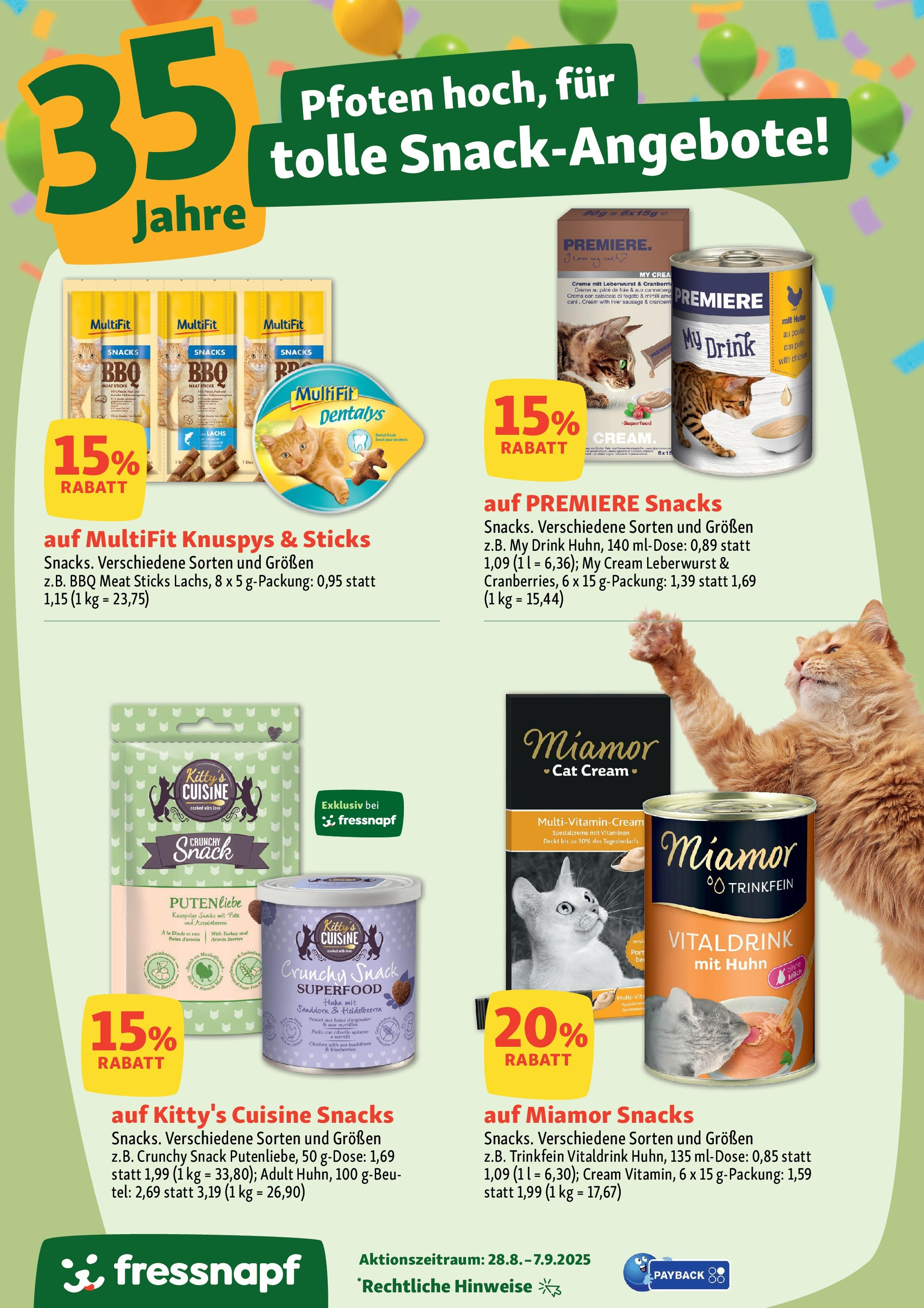 Fressnapf - Fressnapf: Pfoten hoch, Preise runter! (ab 27.08.2025) zum Blättern | Seite: 10 | Produkte: Milch, Creme, Heidelbeeren, Lachs