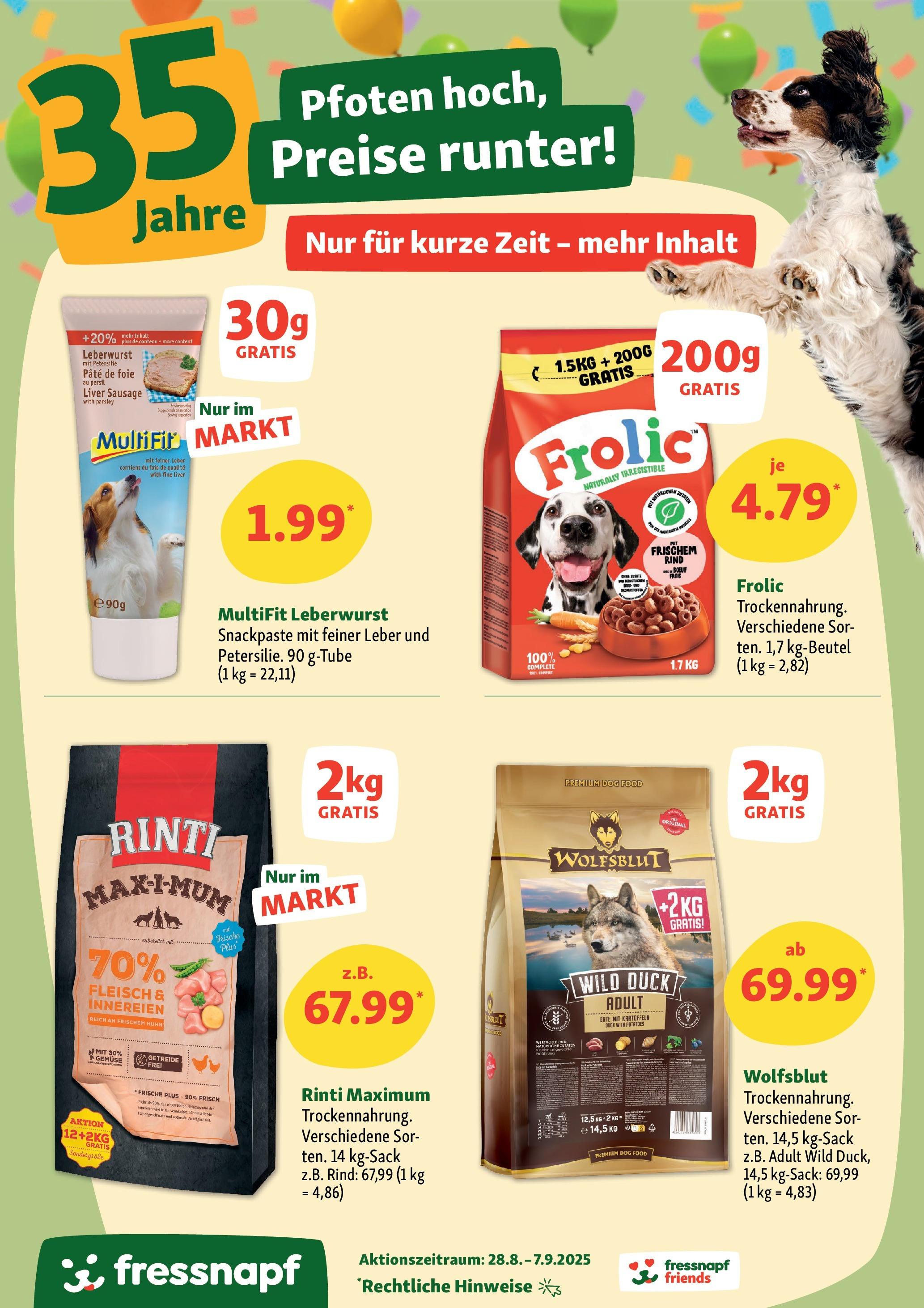 Fressnapf - Fressnapf: Pfoten hoch, Preise runter! (ab 27.08.2025) zum Blättern | Seite: 13 | Produkte: Gemüse, Getreide, Fleisch, Persil