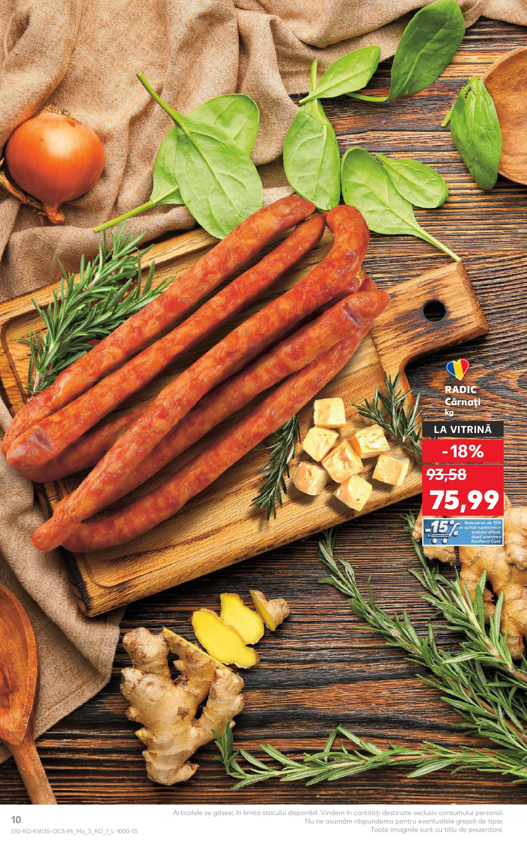 Catalog Kaufland - Târgu Mureș 27.08.2025 - Revista si Oferta | Pagină: 10 | Produse: Vitrină, Cârnați