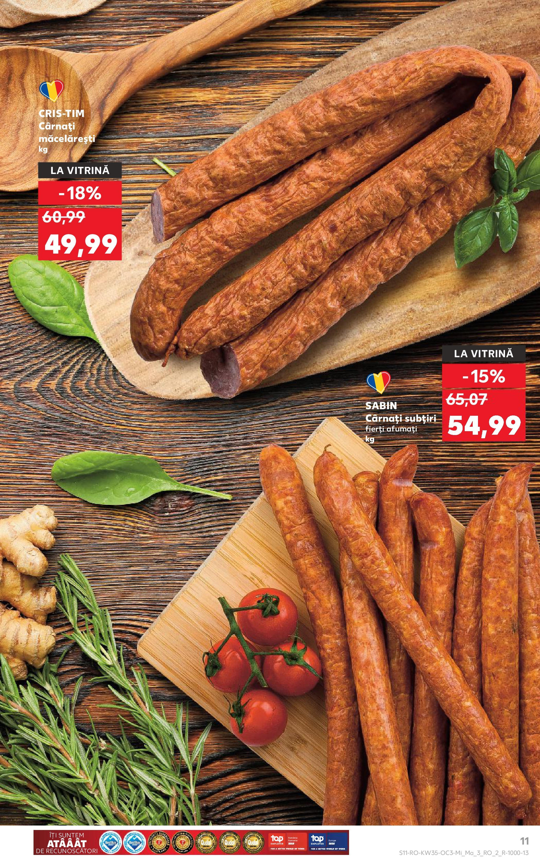 Catalog Kaufland - Târgu Mureș 27.08.2025 - Revista si Oferta | Pagină: 11 | Produse: Vitrină, Cârnați