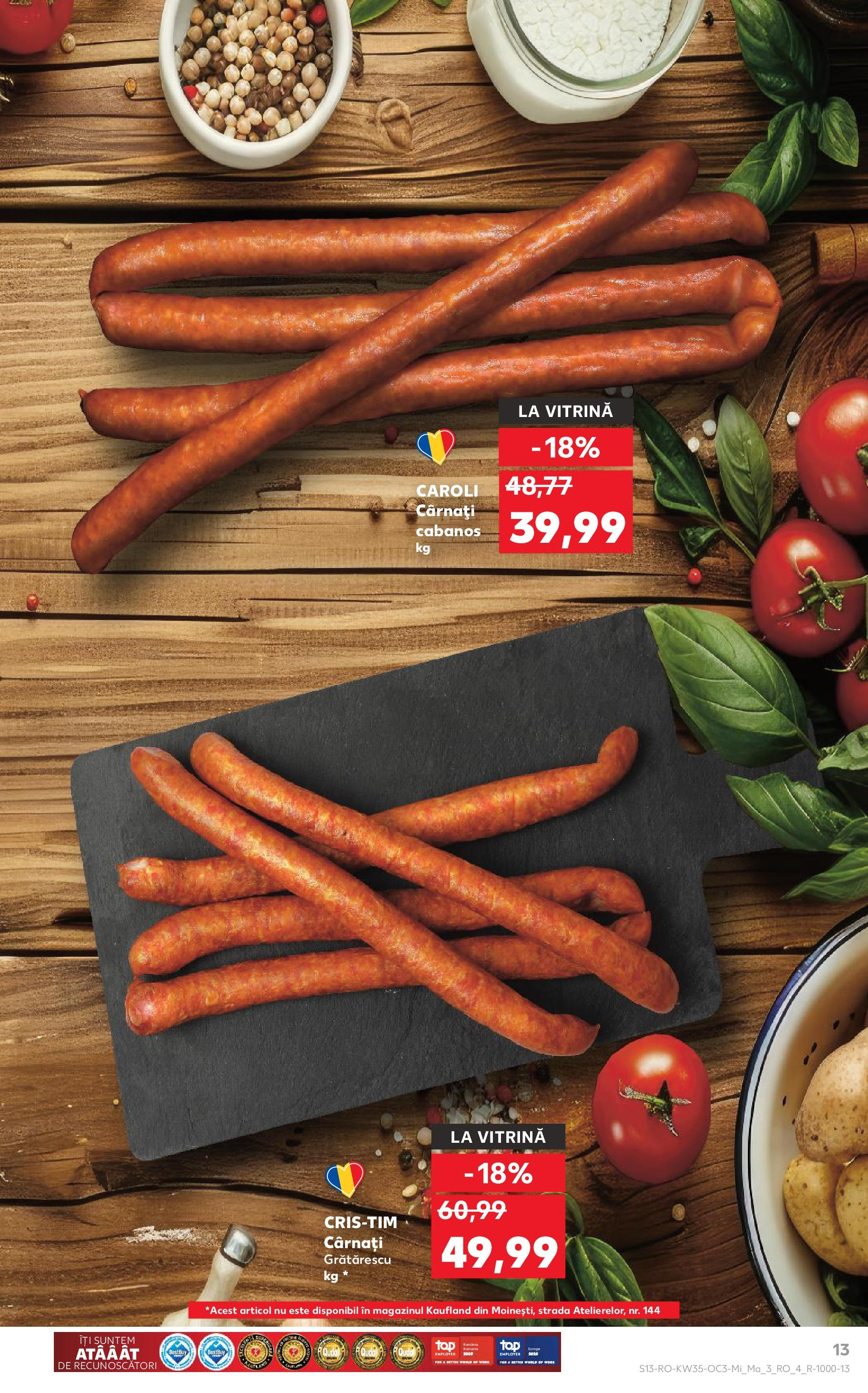 Catalog Kaufland - Târgu Mureș 27.08.2025 - Revista si Oferta | Pagină: 13 | Produse: Vitrină, Cârnați