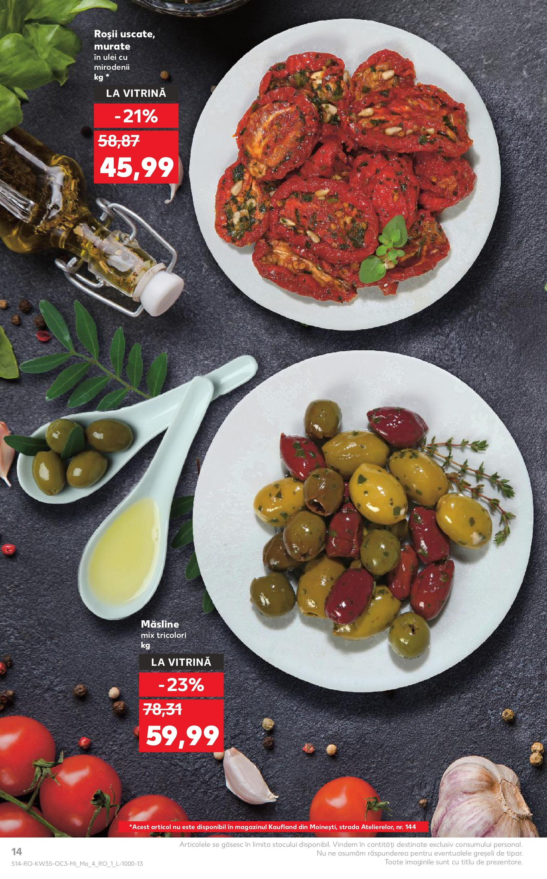 Catalog Kaufland - Târgu Mureș 27.08.2025 - Revista si Oferta | Pagină: 14 | Produse: Vitrină, Măsline, Ulei, Roșii