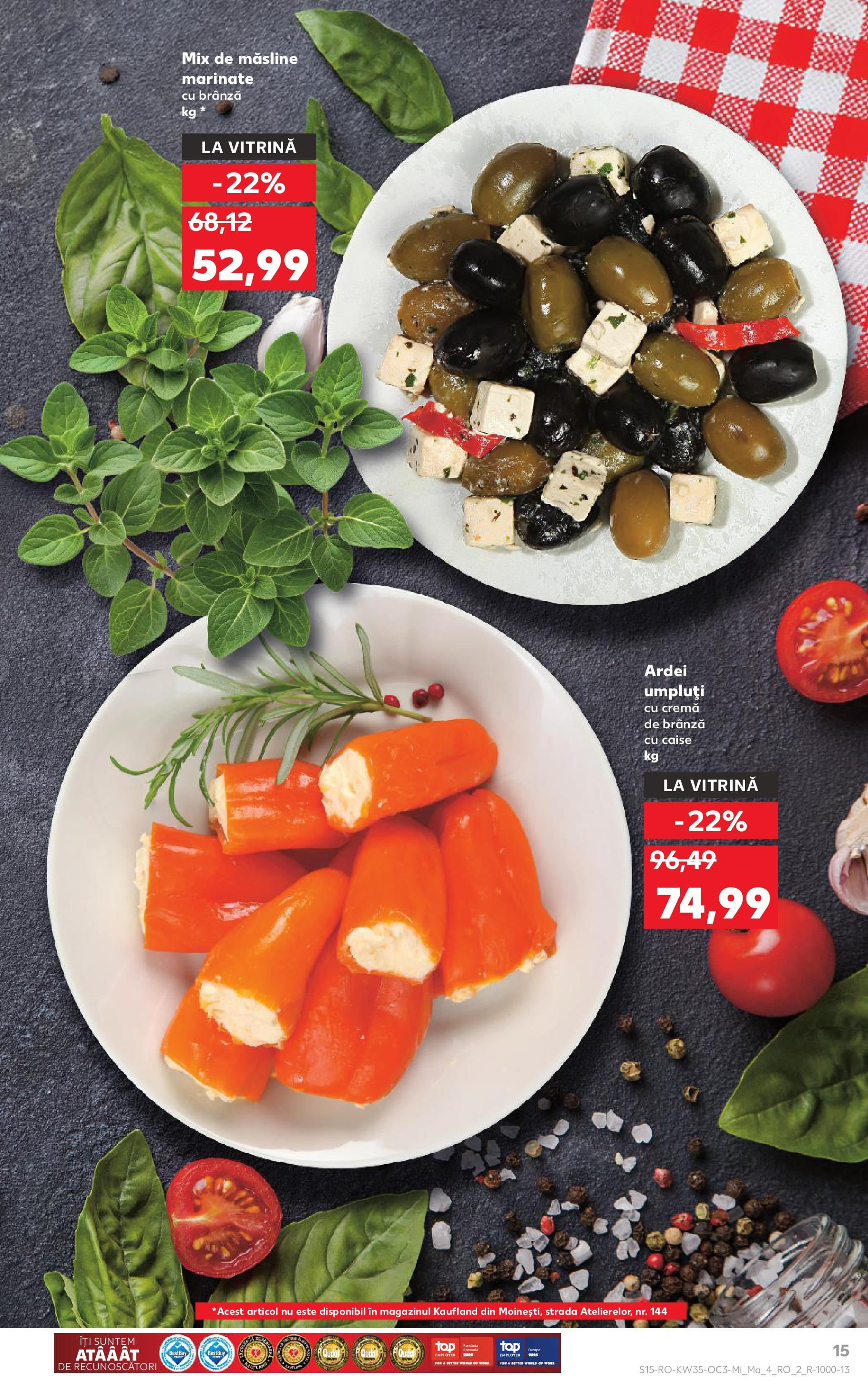 Catalog Kaufland - Târgu Mureș 27.08.2025 - Revista si Oferta | Pagină: 15 | Produse: Vitrină, Măsline, Ardei, Ardei umpluți