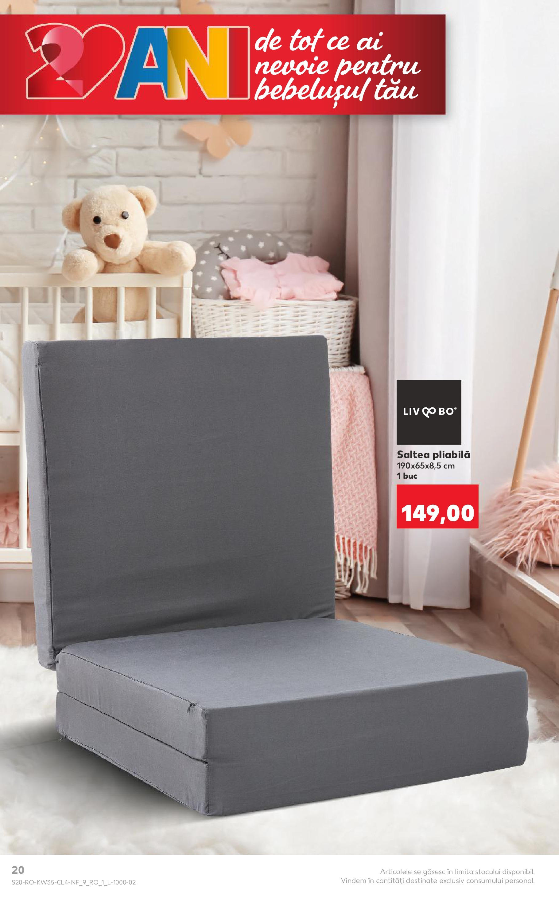 Catalog Kaufland - Tulcea 26.08.2025 - Revista si Oferta | Pagină: 20 | Produse: Saltea