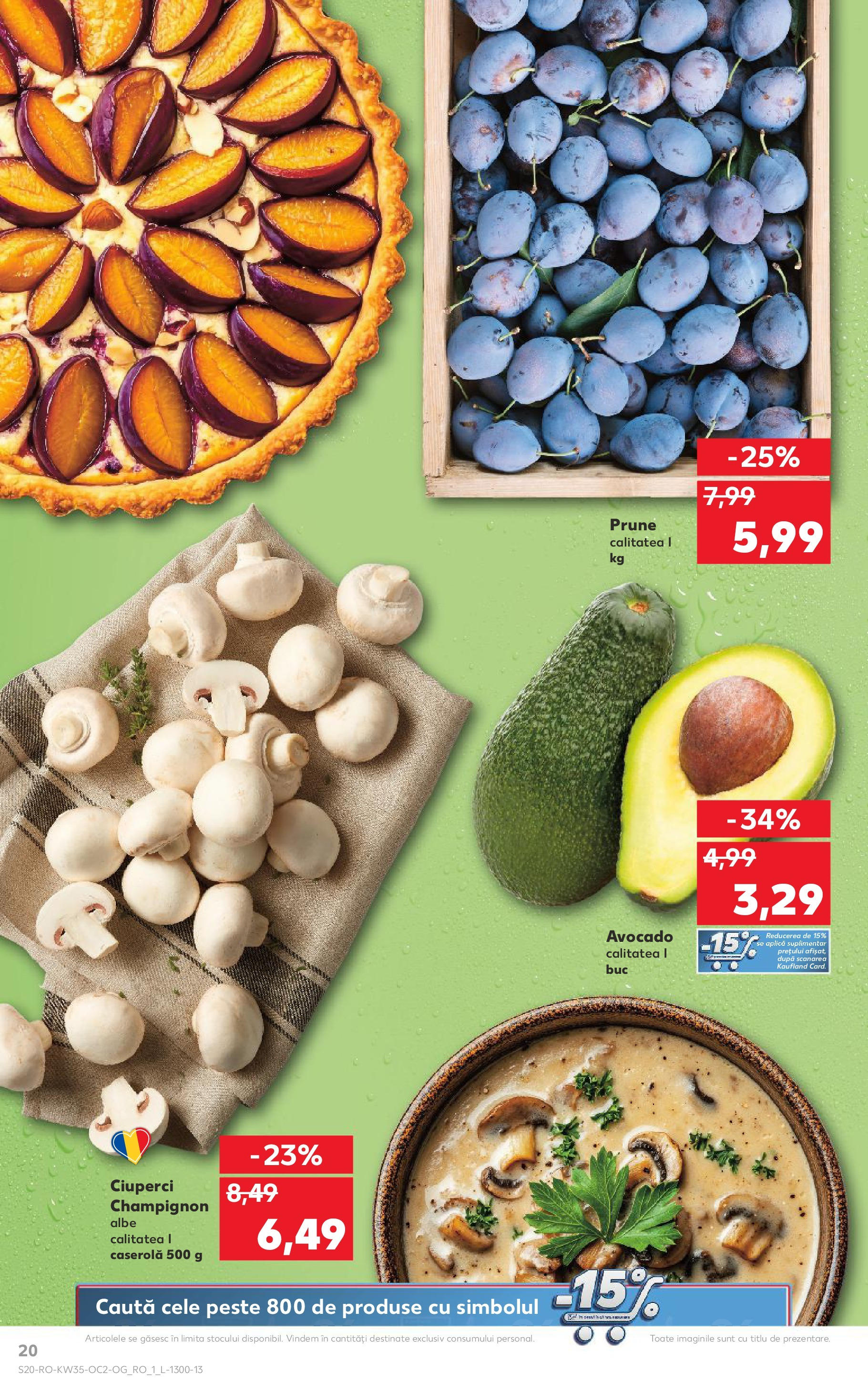 Catalog Kaufland - Deva 27.08.2025 - Revista si Oferta | Pagină: 20 | Produse: Ciuperci, Pește, Prune, Avocado