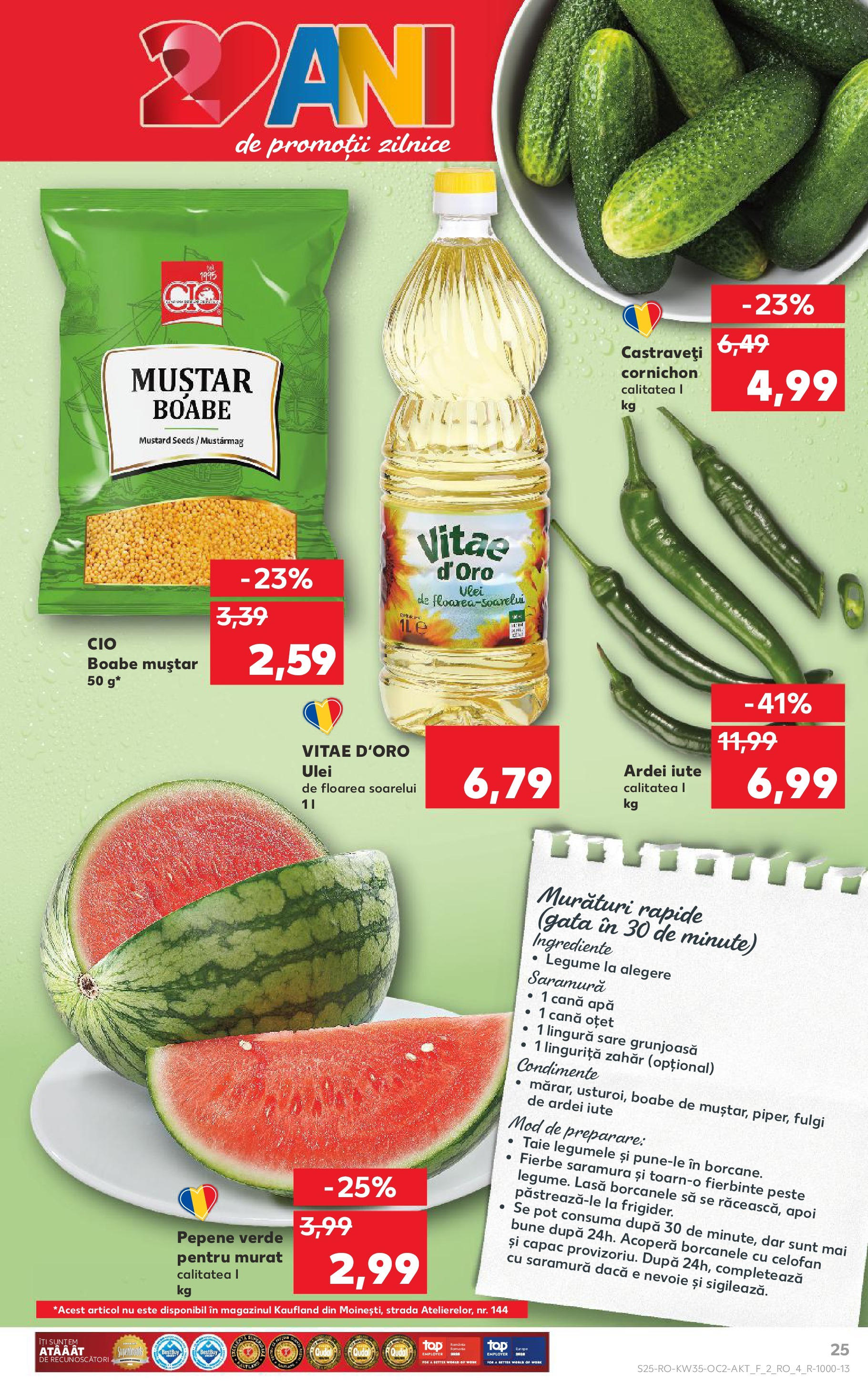 Catalog Kaufland - Bârlad 27.08.2025 - Revista si Oferta | Pagină: 25 | Produse: Ulei, Condimente, Legume, Sare