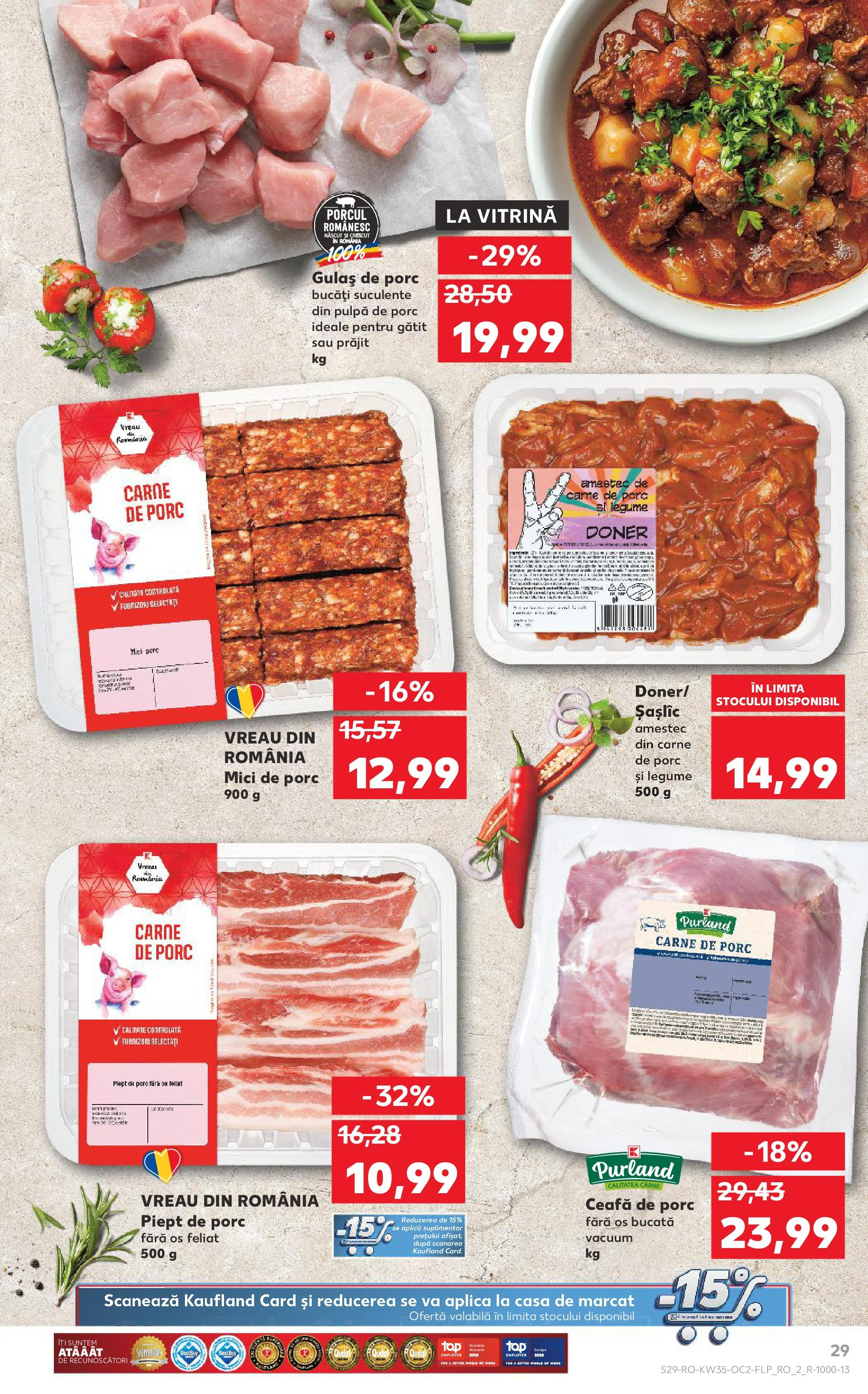 Catalog Kaufland - Pitești 27.08.2025 - Revista si Oferta | Pagină: 29 | Produse: Vitrină, Mici, Gulaș, Legume