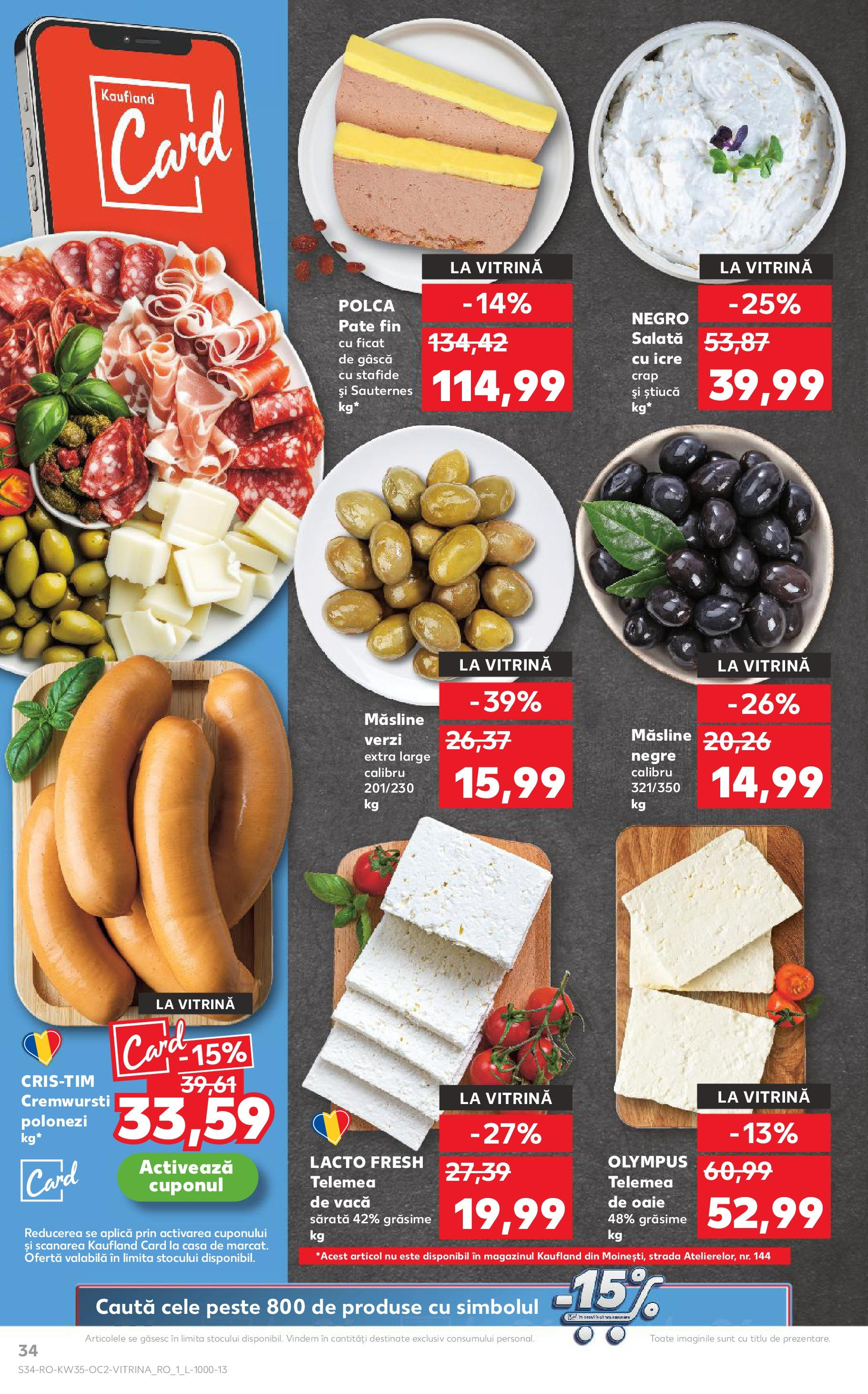 Catalog Kaufland - Deva 27.08.2025 - Revista si Oferta | Pagină: 34 | Produse: Vitrină, Măsline, Pește, Salată cu icre