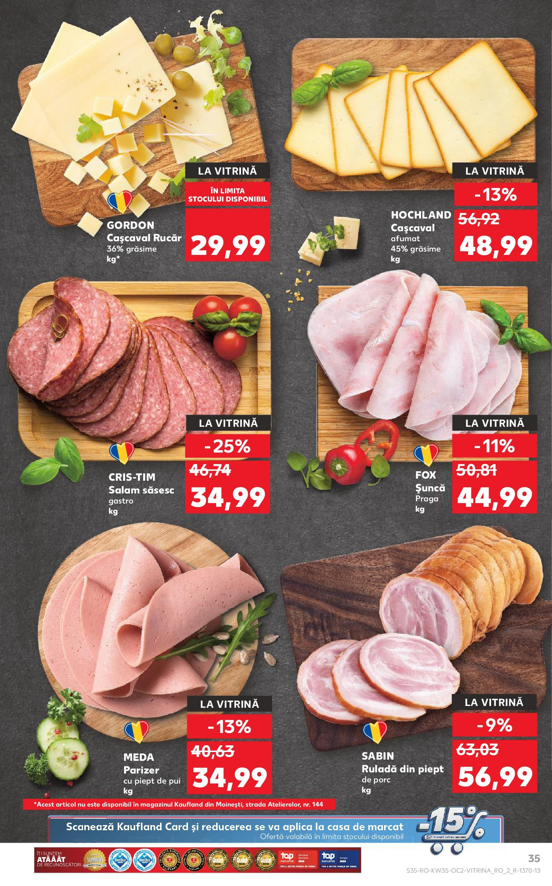 Catalog Kaufland - Codlea 27.08.2025 - Revista si Oferta | Pagină: 35 | Produse: Vitrină, Cașcaval, Salam, Parizer