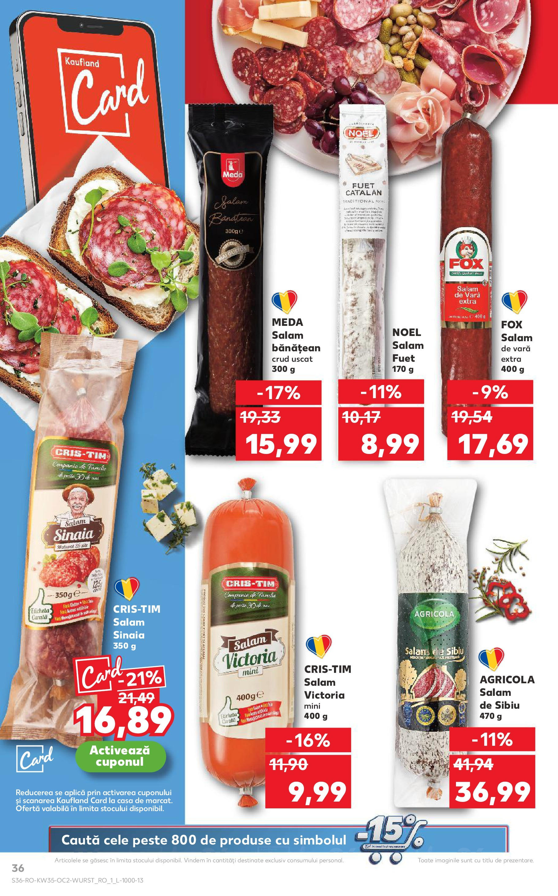 Catalog Kaufland - Deva 27.08.2025 - Revista si Oferta | Pagină: 36 | Produse: Salam, Pește