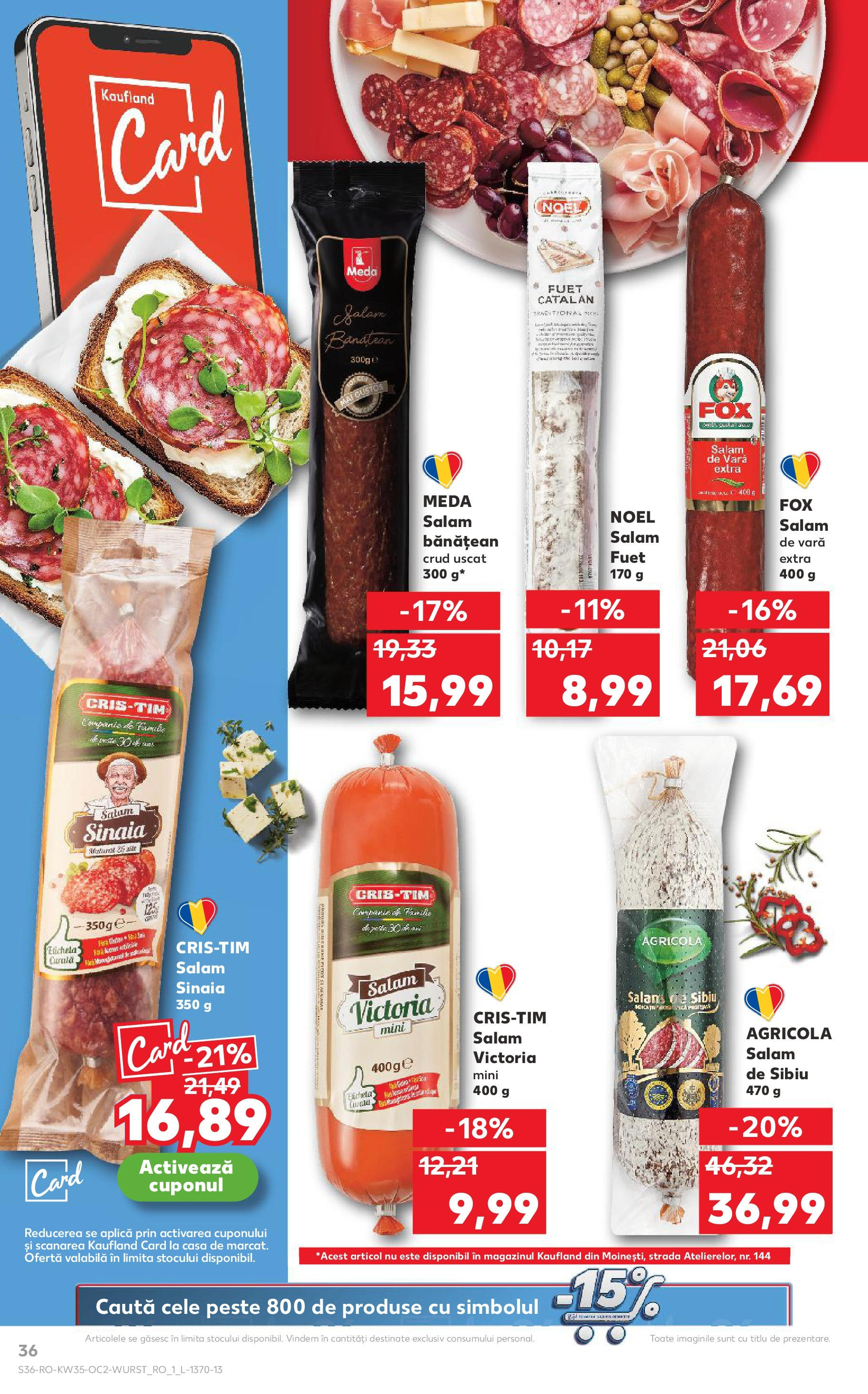 Catalog Kaufland - Codlea 27.08.2025 - Revista si Oferta | Pagină: 36 | Produse: Salam, Pește