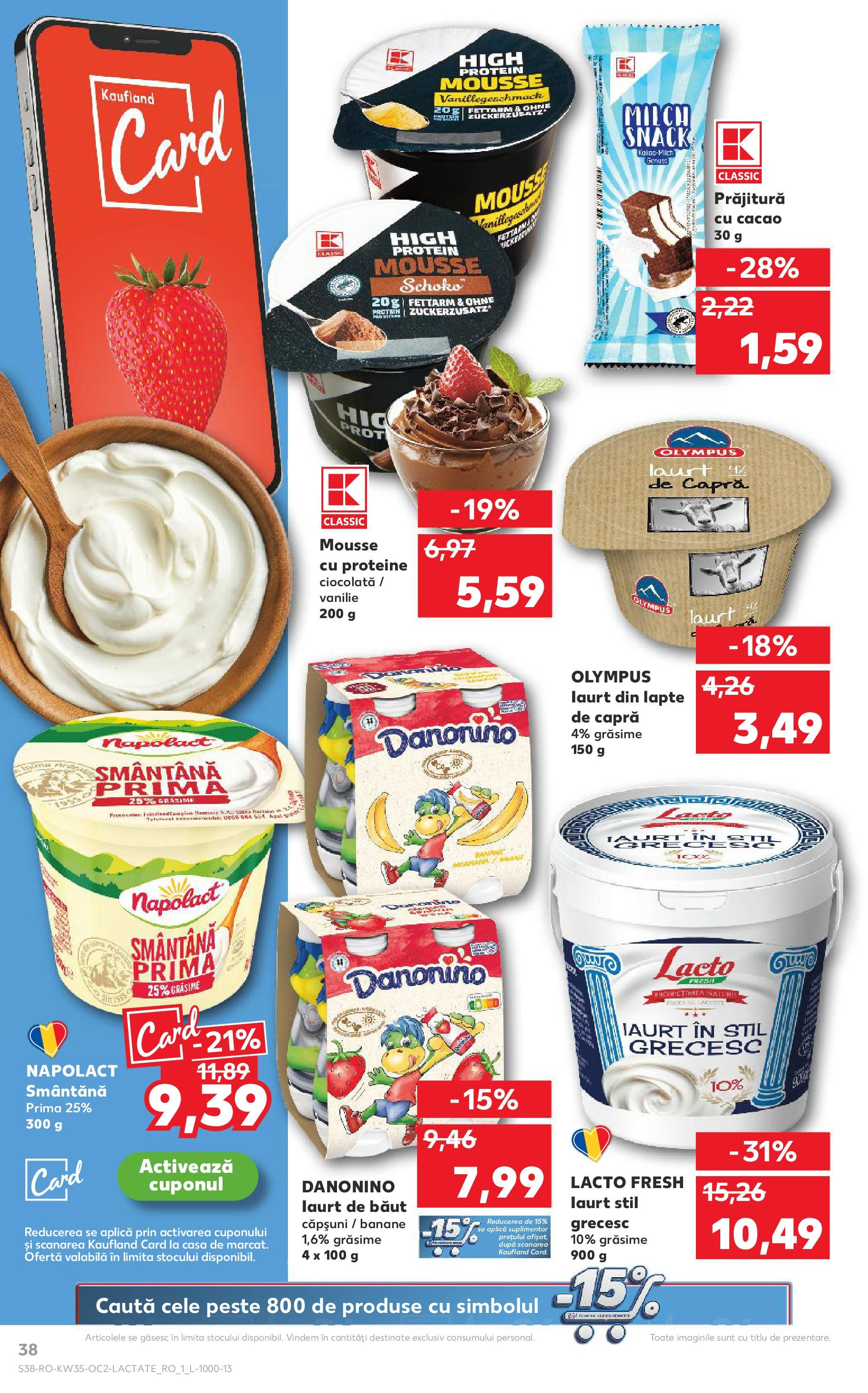 Catalog Kaufland - Deva 27.08.2025 - Revista si Oferta | Pagină: 38 | Produse: Masaüstü kılıfı, Prăjitură, Lapte, Iaurt