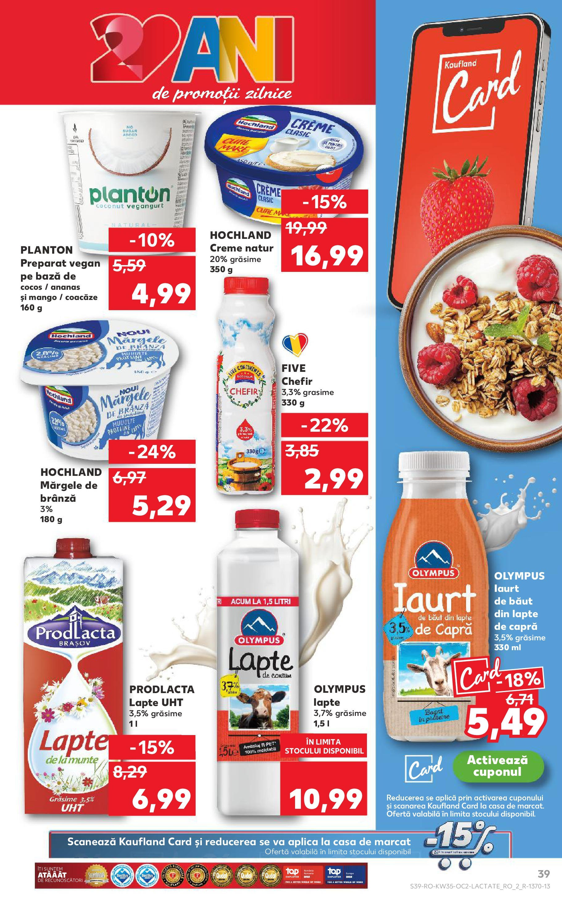 Catalog Kaufland - Codlea 27.08.2025 - Revista si Oferta | Pagină: 39 | Produse: Masaüstü kılıfı, Lapte, Ananas, Mango