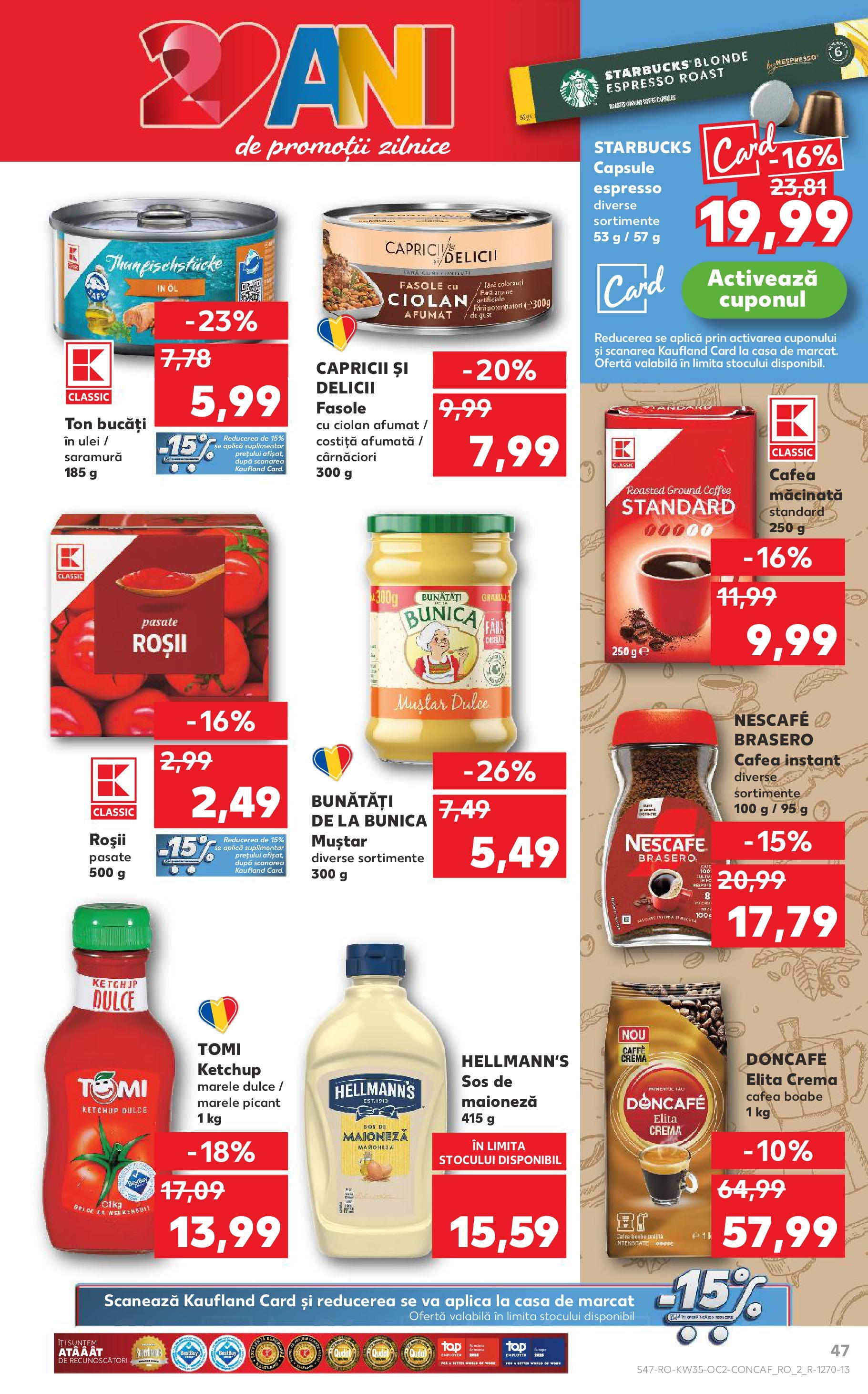 Catalog Kaufland - Arad 27.08.2025 - Revista si Oferta | Pagină: 47 | Produse: Ulei, Muștar, Ketchup, Maioneză