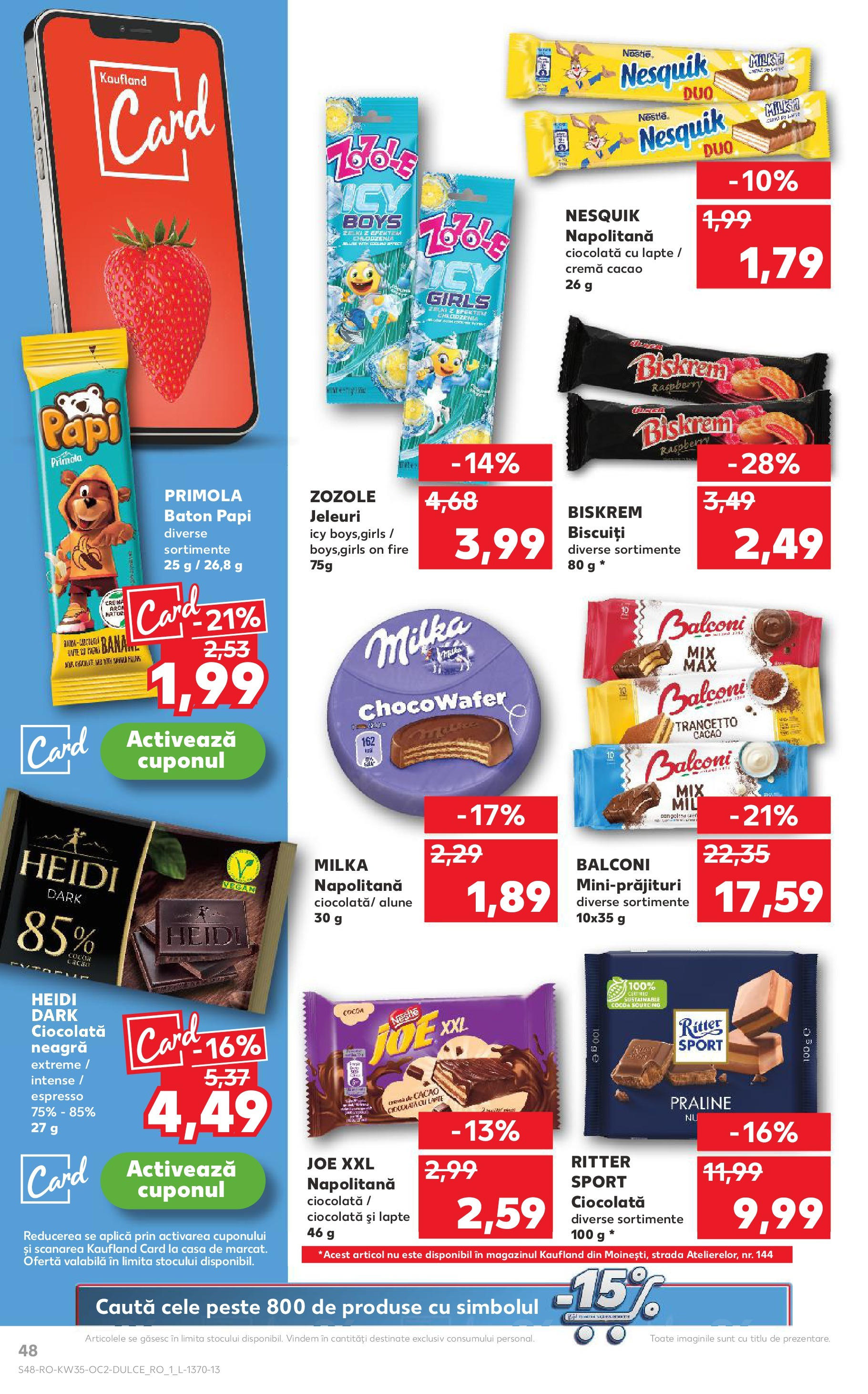 Catalog Kaufland - Codlea 27.08.2025 - Revista si Oferta | Pagină: 48 | Produse: Lapte, Ciocolată, Pește, Biscuiți