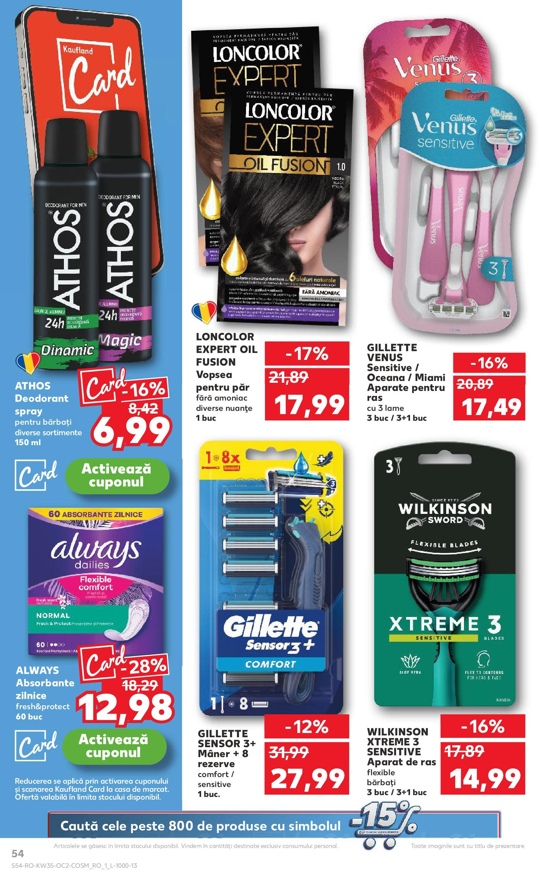 Catalog Kaufland - Deva 27.08.2025 - Revista si Oferta | Pagină: 54 | Produse: Aparat De Ras, Vopsea, Deodorant, Pește
