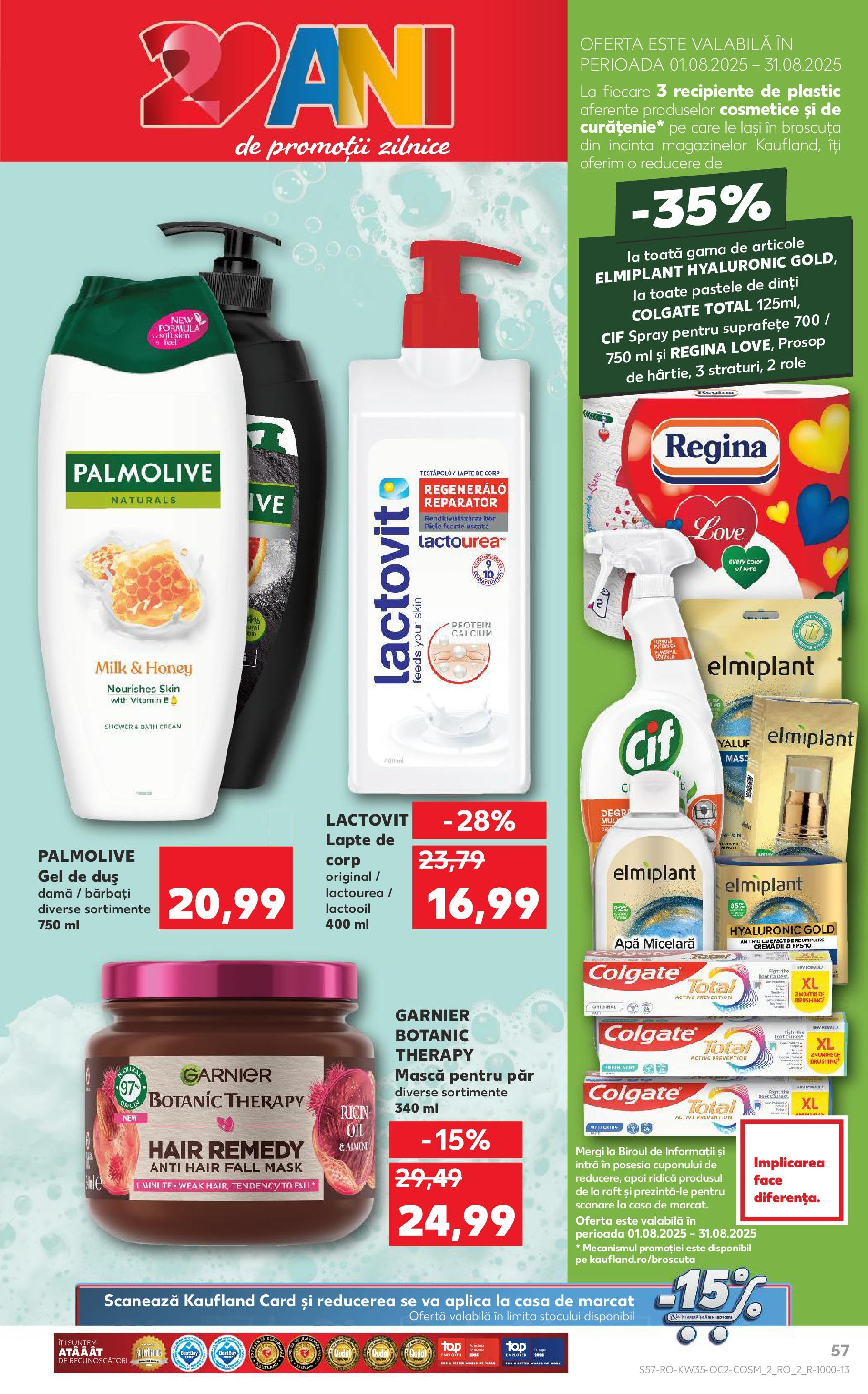 Catalog Kaufland - Deva 27.08.2025 - Revista si Oferta | Pagină: 57 | Produse: Raft, Cremă, Apă micelară, Apă
