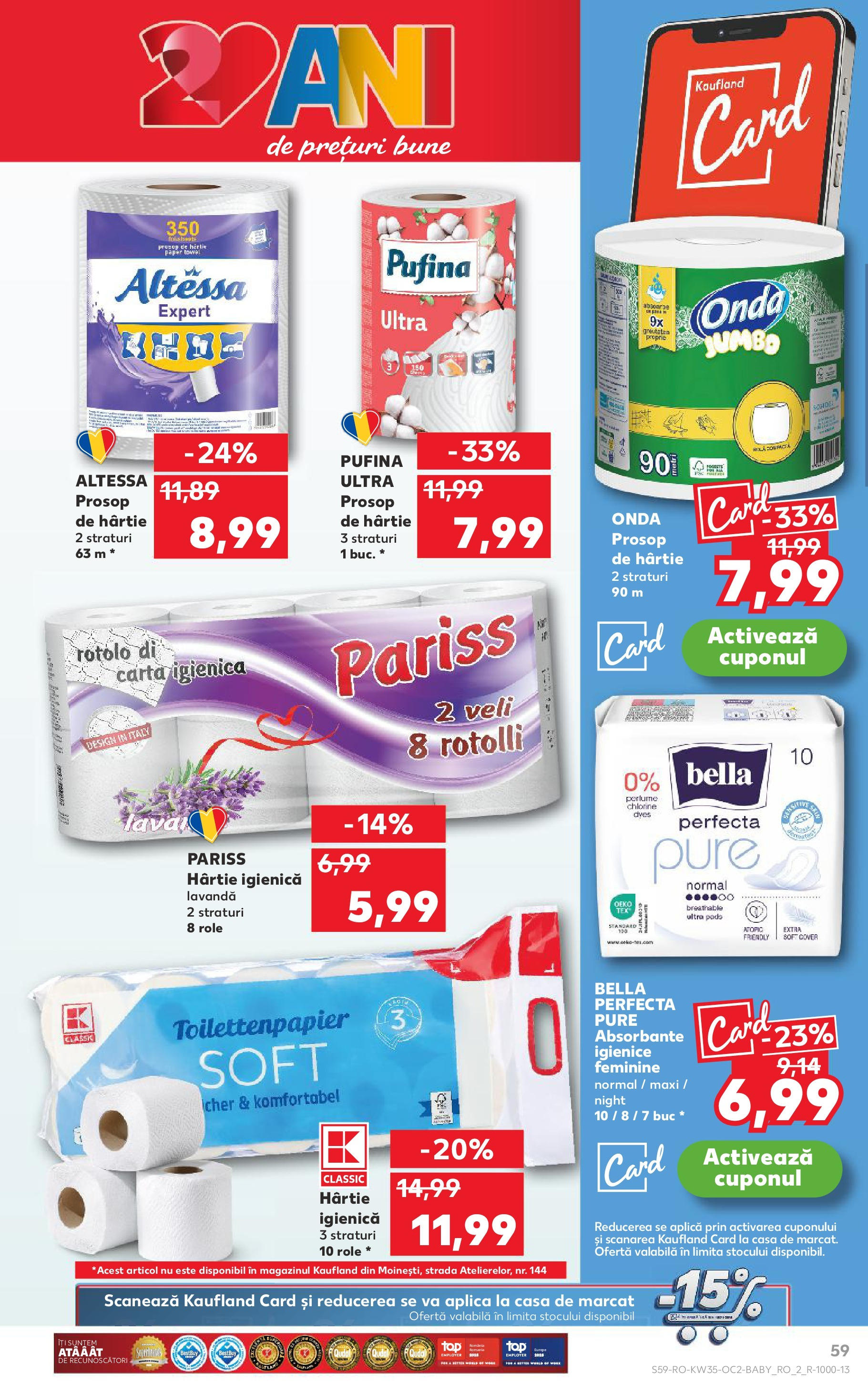 Catalog Kaufland - Deva 27.08.2025 - Revista si Oferta | Pagină: 59 | Produse: Role, Absorbante