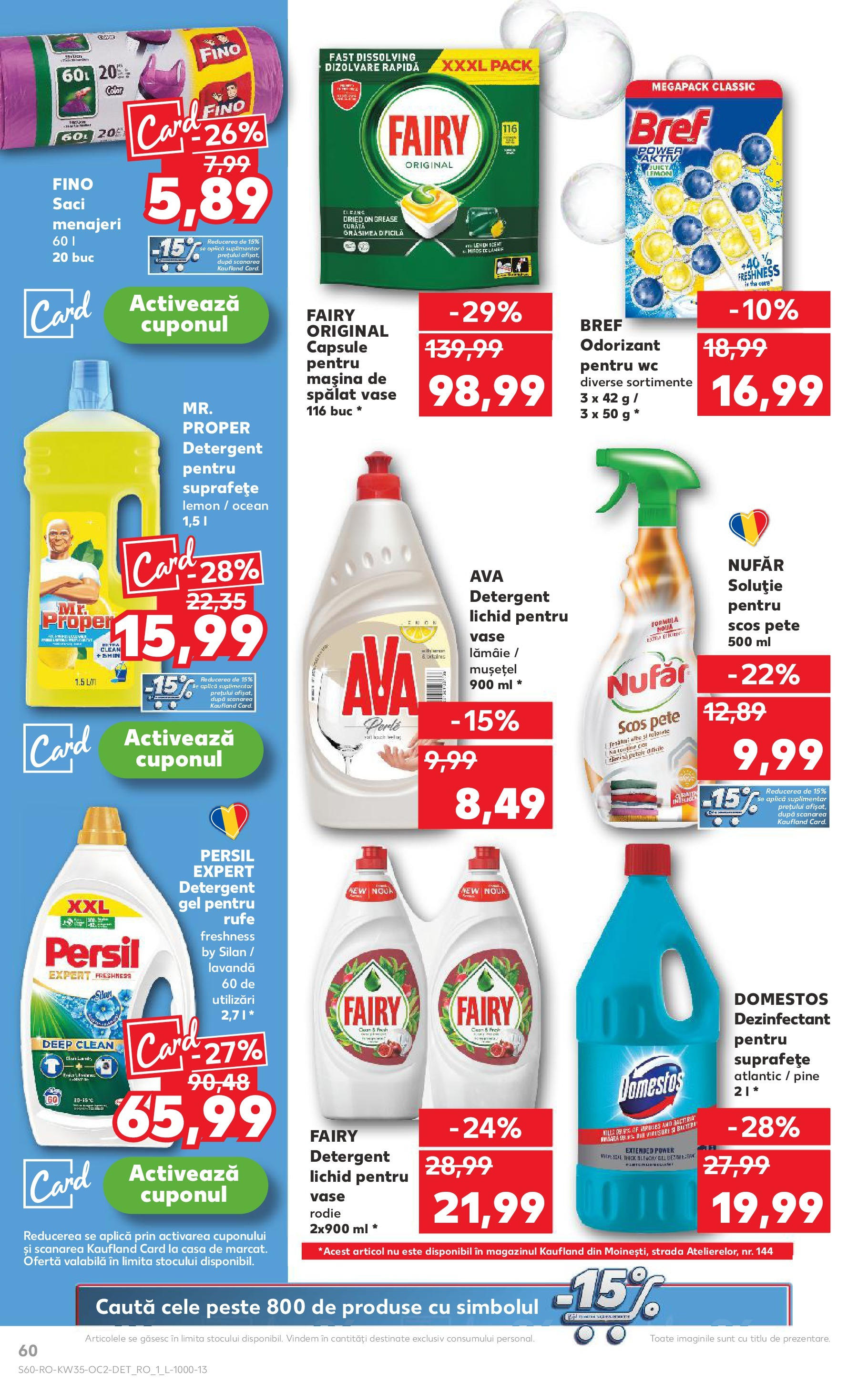Catalog Kaufland - Deva 27.08.2025 - Revista si Oferta | Pagină: 60 | Produse: Saci menajeri, Detergent, Capsule pentru mașina de spălat, Lămâie