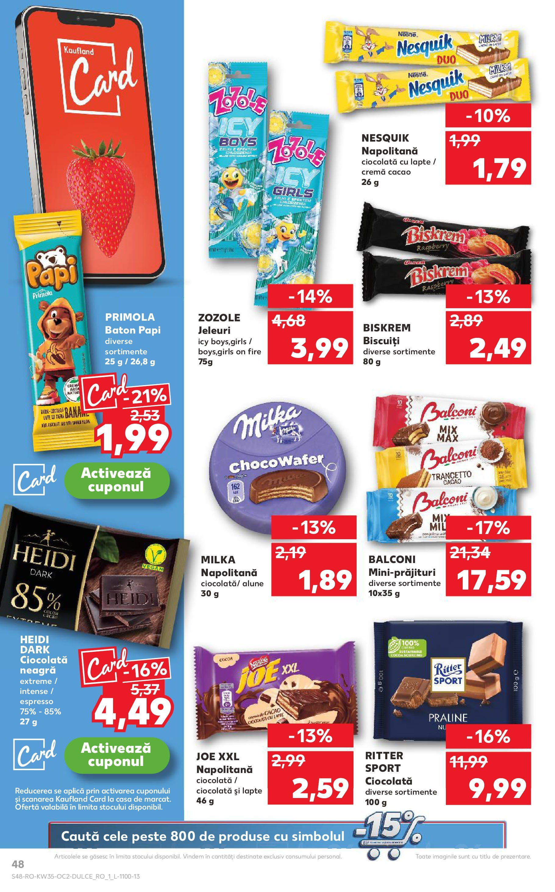 Catalog Kaufland - Arad 27.08.2025 - Revista si Oferta | Pagină: 48 | Produse: Praline, Lapte, Pește, Biscuiți