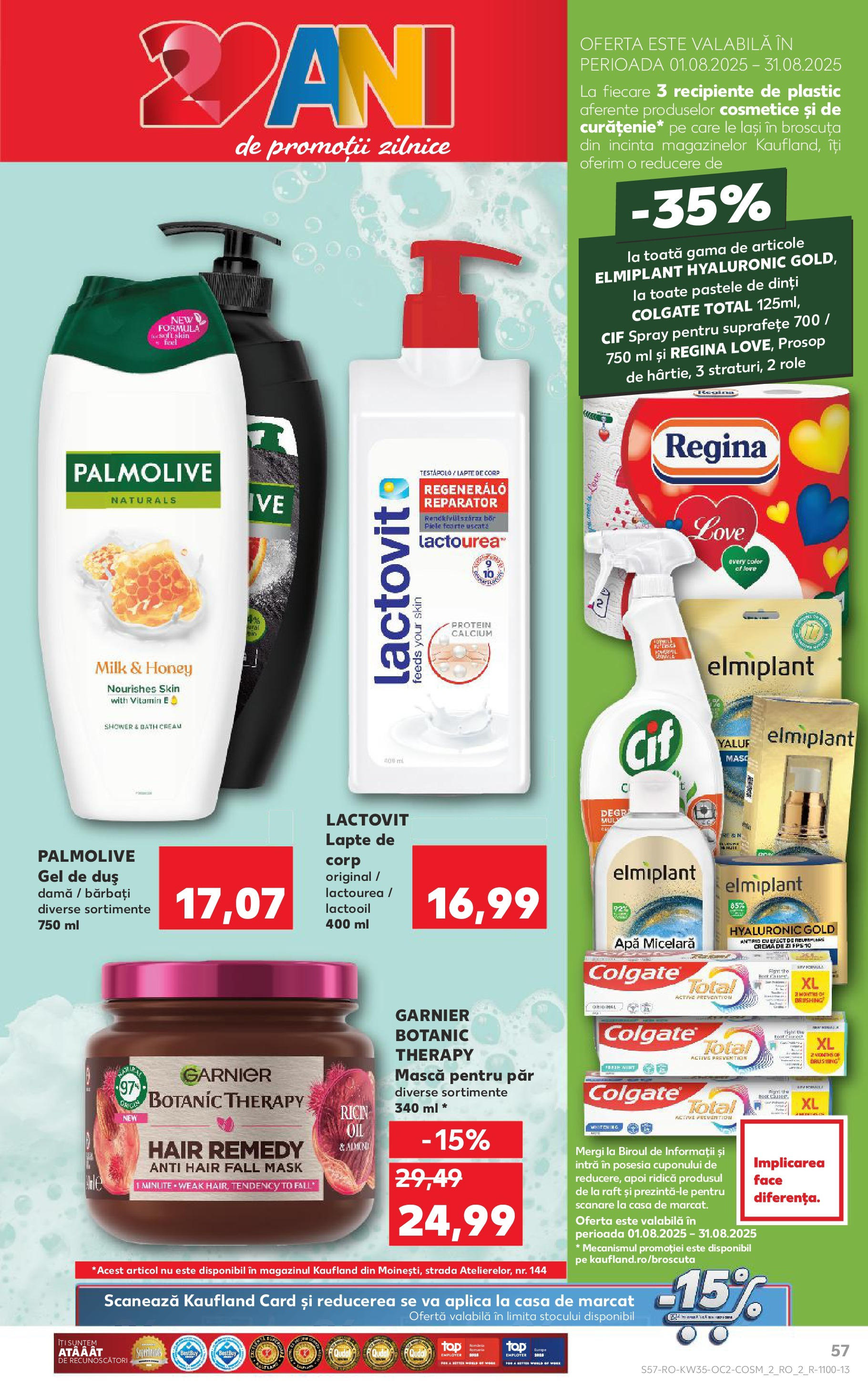 Catalog Kaufland - Ploiești 27.08.2025 - Revista si Oferta | Pagină: 57 | Produse: Body, Duș, Lapte de corp, Apă