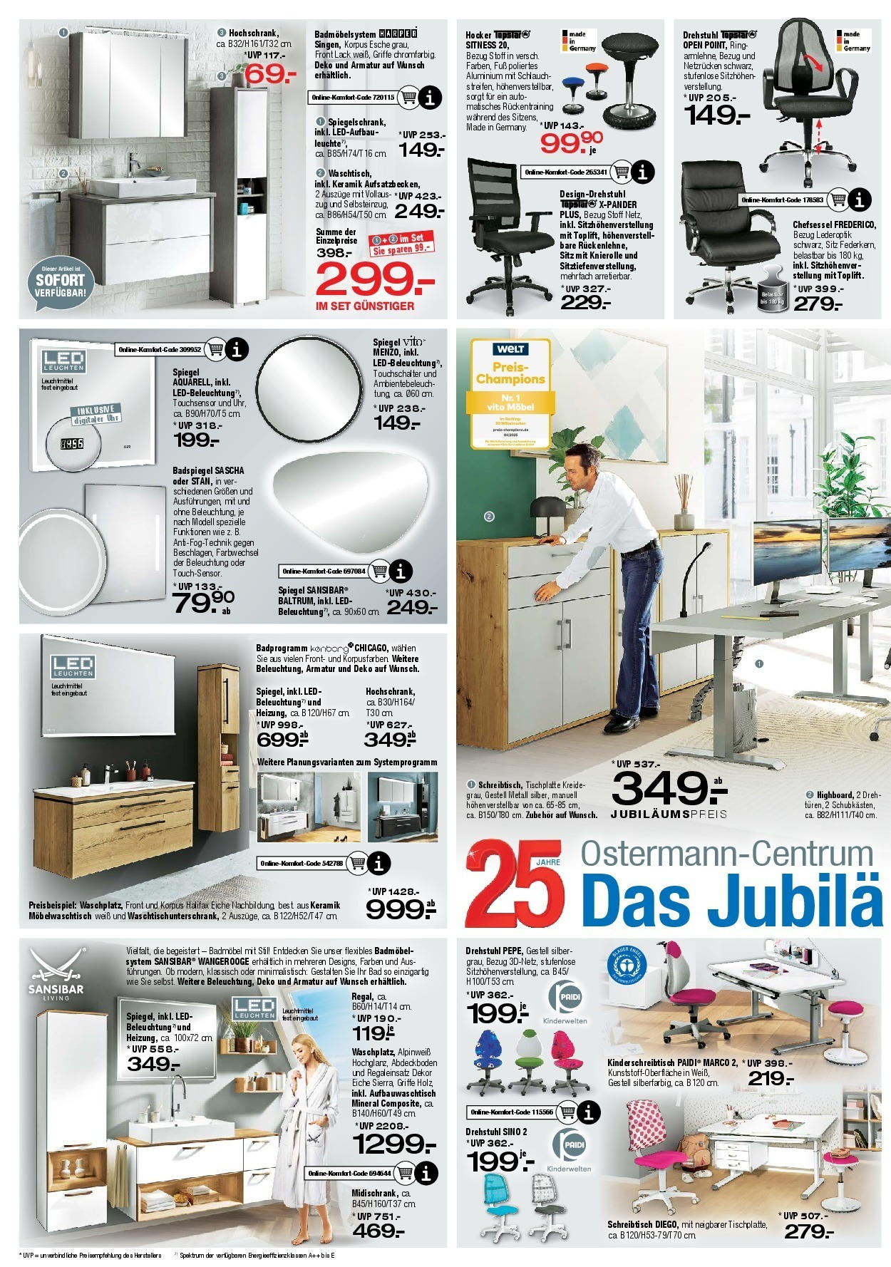 Ostermann - Möbel Ostermann: Neue Möbel wirken Wunder. (ab 29.08.2025) zum Blättern | Seite: 9 | Produkte: Stuhl, Badspiegel, Spiegel, Chefsessel Ostermann - Möbel Ostermann: Neue Möbel wirken Wunder. (ab 29.08.2025) zum Blättern | Seite: 9 | Produkte: Stuhl, Badspiegel, Spiegel, Chefsessel