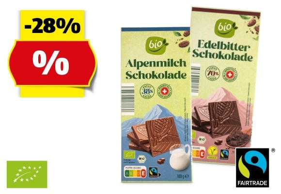BIO BIO-Fairtrade Schokolade, 100 g