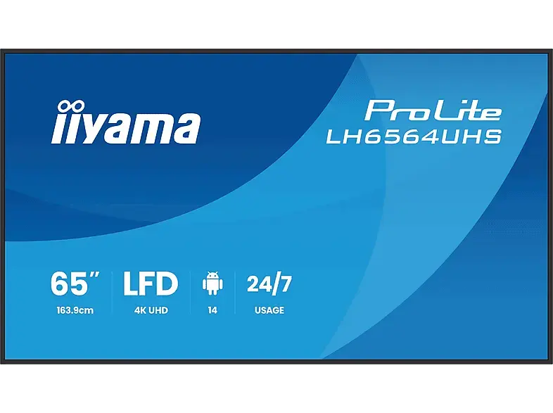 iiyama ProLite LH6564UHS-B1AG 64.5 Zoll Digital-Signage-Display mit erweiterten Steuerungs- und Konnektivitätsoptionen; Digital Signage-Display