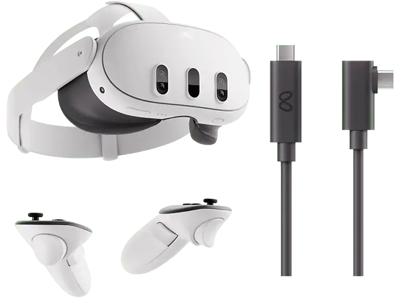 META Quest 3 (512 GB) VR-Headset + Link Kabel Bundle