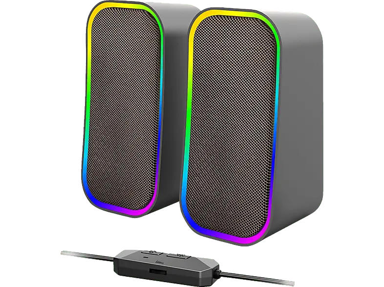 speedLink TOKEN RGB PC Lautsprecher, 12 Watt, Beleuchtung, Schwarz
