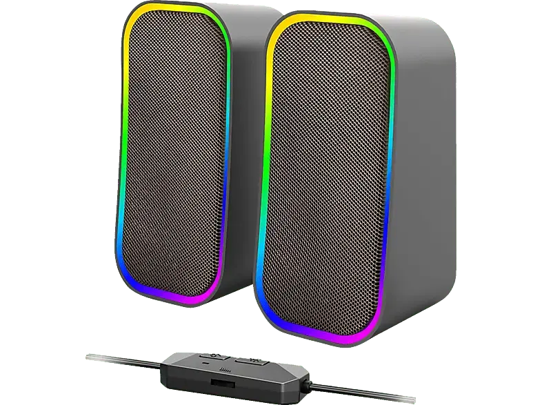 speedLink TOKEN RGB PC Lautsprecher, 12 Watt, Beleuchtung, Schwarz
