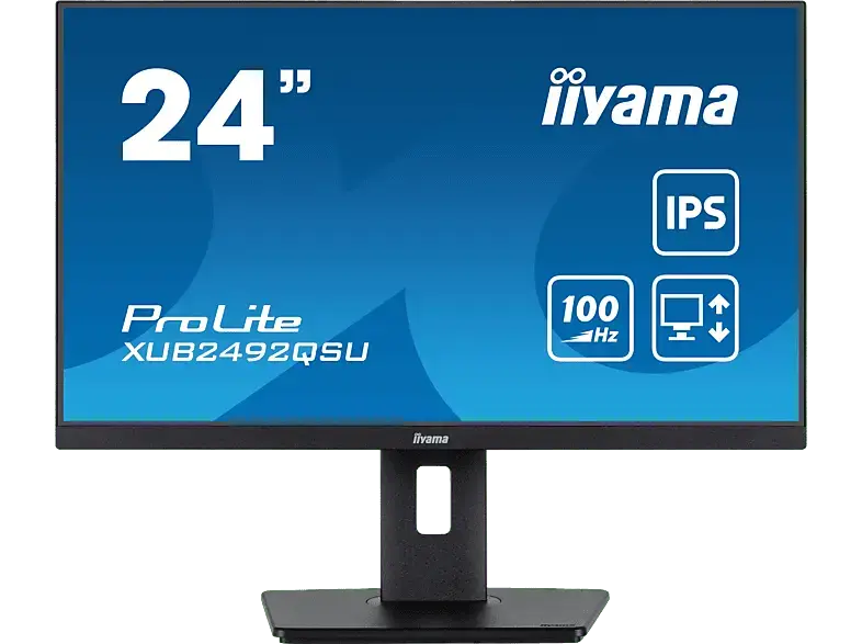 IIYAMA Prolite XUB2492QSU-B1 23,8 Zoll Monitor for Business, WQHD, 0,5 Reaktionszeit, 300 cd/m², 100 Hz, Schwarz