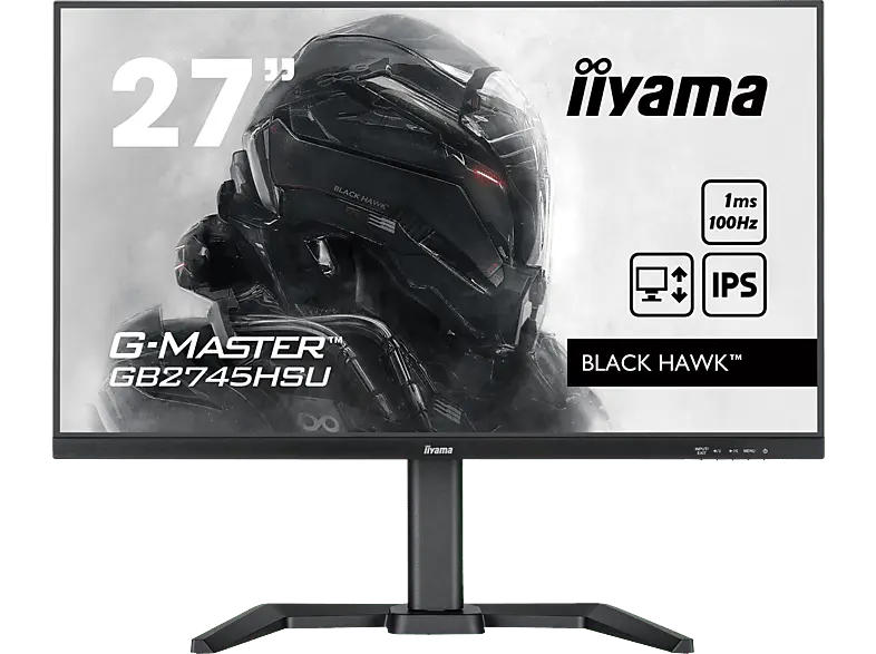 IIYAMA G-Master GB2745HSU-B2 27 Zoll Monitor, Full-HD, 1 ms Reaktionszeit, 300 cd/m², 100 Hz, Schwarz