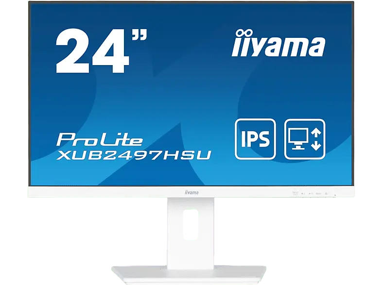 IIYAMA ProLite XUB2497HSU-W2 23,8 Zoll Monitor, Full-HD, 1 ms Reaktionszeit, 300 cd/m², 100 Hz, Weiß