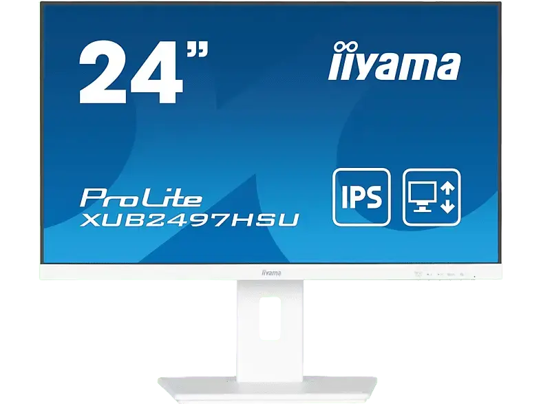 IIYAMA ProLite XUB2497HSU-W2 23,8 Zoll Monitor, Full-HD, 1 ms Reaktionszeit, 300 cd/m², 100 Hz, Weiß