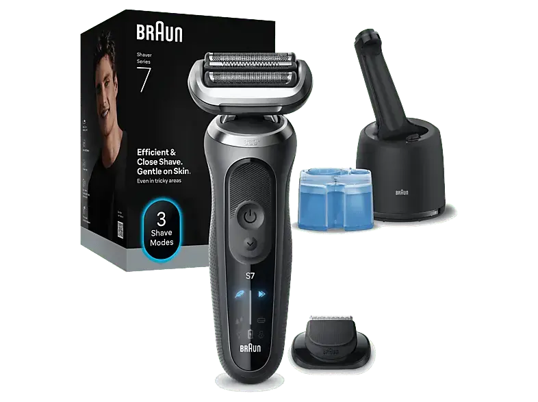 Braun Series 72-G7200cc Nass- und Trockenrasierer (Akkubetrieb, Grau)