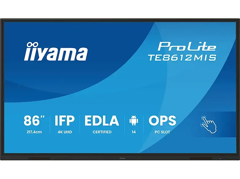 iiyama LCD Touchscreen-Display for Business, 86 Zoll, 4 K, integrierte Whiteboard-Software; Monitor for Business