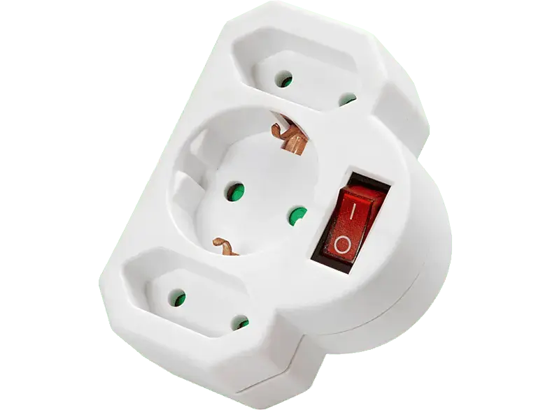 Vivanco 27369 Schuko/ Euro-Adapter mit Schalter