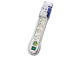 Vivanco 62328 Basic 4+4-fach Steckdosenleiste mit Schalter, 1,4m