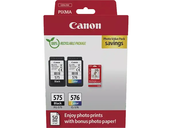 CANON PG-575/CL-576 Tintenpatrone mit Fotopapier-Vorteilspaket