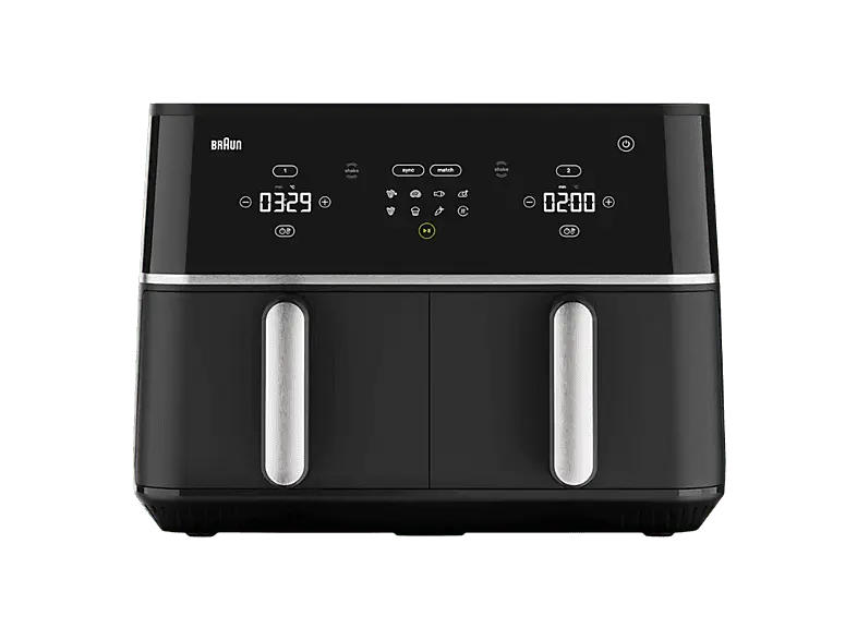 Braun TD 5030IBK TwinCook5 Doppelheißluftfritteuse 10 l, 2400 Watt, Schwarz