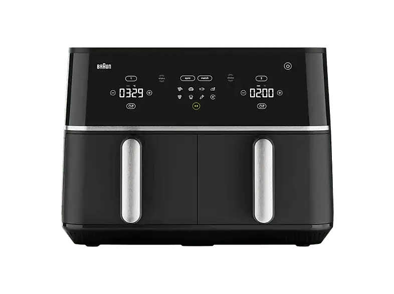 Braun TD 5030IBK TwinCook5 Doppelheißluftfritteuse 10 l, 2400 Watt, Schwarz