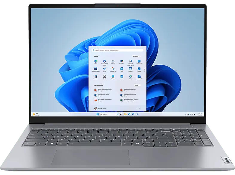 LENOVO ThinkBook 16 G7 ARP Notebook Zoll, WUXGA, AMD Ryzen™ 5 7535HS Prozessor, 8 GB RAM, 256 SSD, Windows 11 Pro, Radeon™ 660M, Arctic Grey