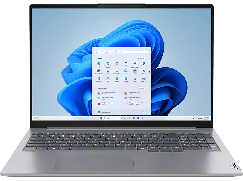 LENOVO ThinkBook 16 G7 ARP Notebook Zoll, WUXGA, AMD Ryzen™ 5 7535HS Prozessor, 8 GB RAM, 256 SSD, Windows 11 Pro, Radeon™ 660M, Arctic Grey