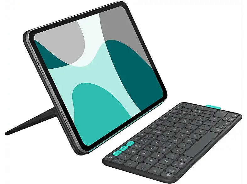 LOGITECH Flip Folio für iPad Pro 11 Zoll (M4), Air (M2 und M3) (5. Generation), Grafit; iPad Case mit Tastatur