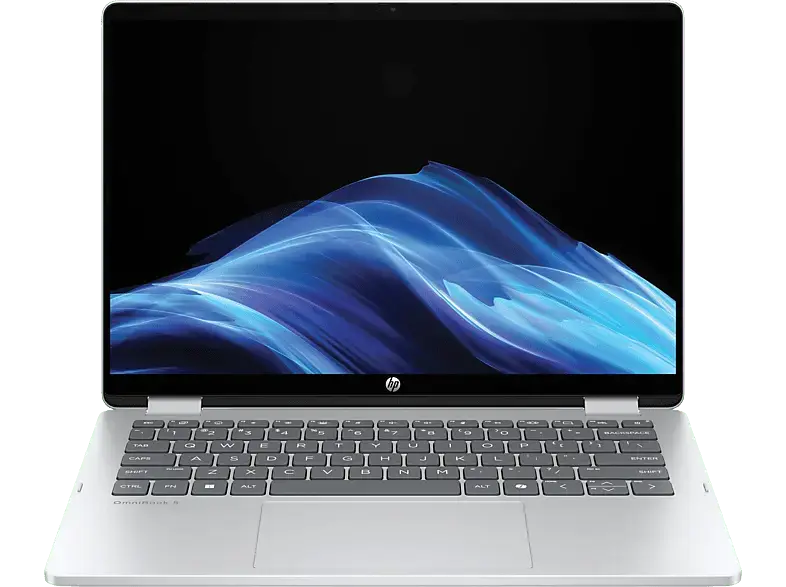HP OmniBook 5 Flip 14-fp0900ng Notebook 14 Zoll, Intel® Core™ 7 Prozessor 150U, 16 GB RAM, 1 TB SSD, Windows 11 Home, Onboard Graphics, Gletschersilber