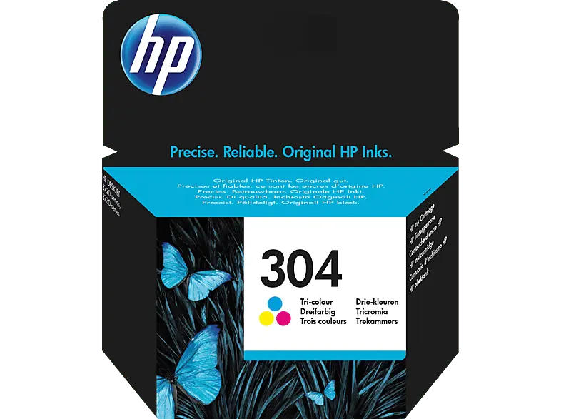 HP 304, cyan/magenta/gelb (N9K05AE#UUS); Tintenpatrone